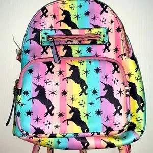Under One Sky Rainbow Unicorn Pom-Pom Backpack s-l400.jpg main image 2